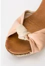 Sandale maro cu roz pal din piele naturala Shelby