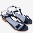 Sandale bleumarin cu alb din piele naturala Tamika