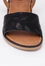 Sandale din piele neagra cu model
