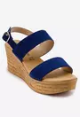 Sandale DonnaInMemory albastre din piele intoarsa