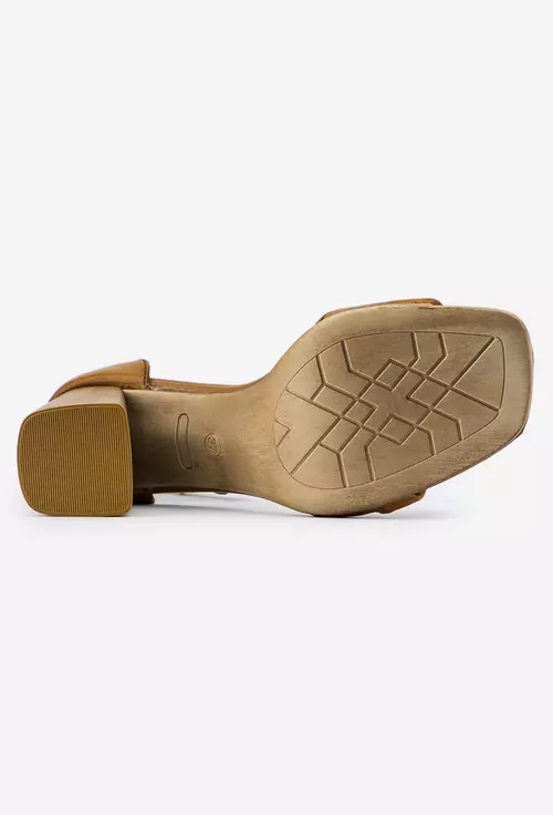 Sandale elegante maro din piele