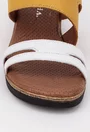 Sandale galben cu alb din piele naturala