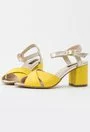 Sandale galben cu auriu din piele naturala Larra