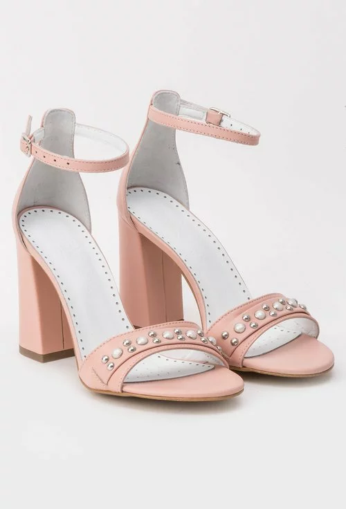 Sandale roz pal din piele naturala Reina