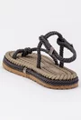 Sandale gri din sfoara model nod