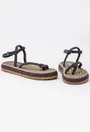 Sandale gri din sfoara model nod