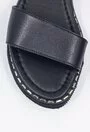 Sandale inalte negre din piele naturala