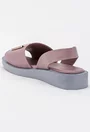 Sandale lila din piele cu ornament