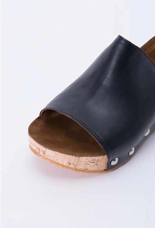 Sandale negre din piele naturala Roxette