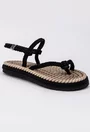 Sandale negre din sfoara model nod