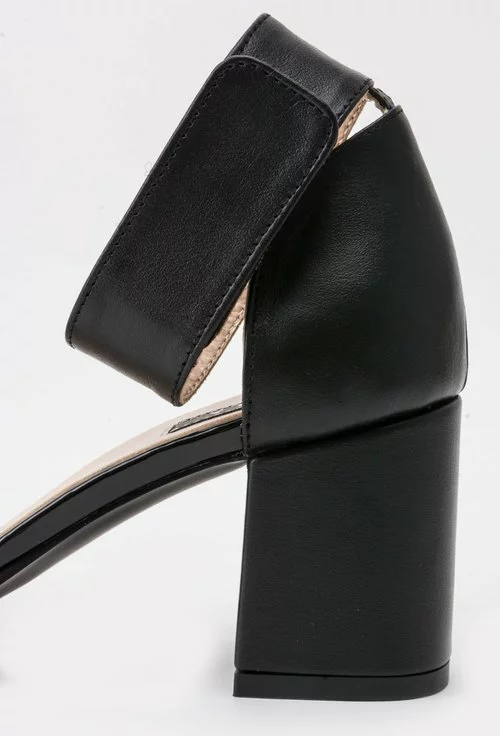 Sandale negru cu crem din piele naturala Lavinia