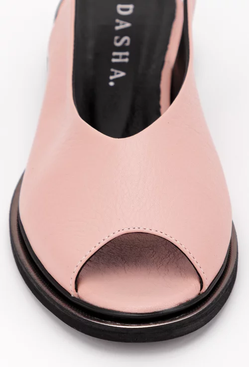 Sandale nuanta roz pal din piele naturala box