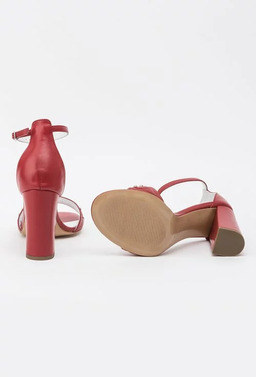 Sandale roșii din piele naturala Zaira