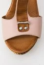Sandale roz deschis cu maro din piele cu platforma - Dasha.ro