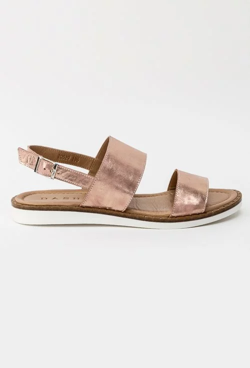 Sandale roz pal sidefat din piele naturala Leonor