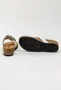 Sandale tip papuc din piele naturala cu flori galbene Daiana