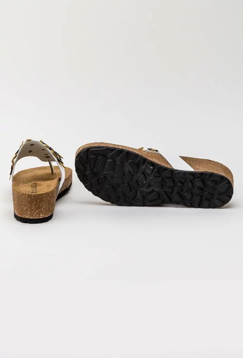 Sandale tip papuc din piele naturala cu flori galbene Daiana