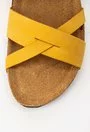 Sandale tip papuc din piele naturala galbene Dora