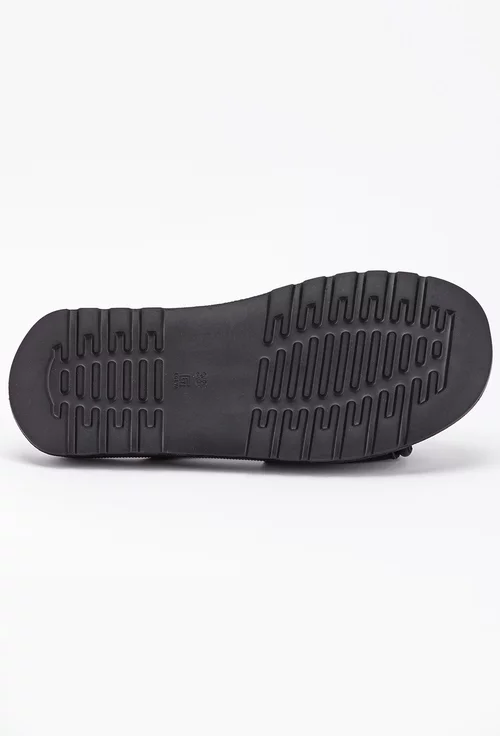 Sandale tip papuc din piele neagra