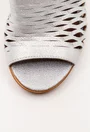 Sandale tip sabot din piele naturala silver