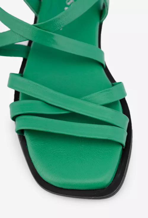 Sandale verzi din piele naturala