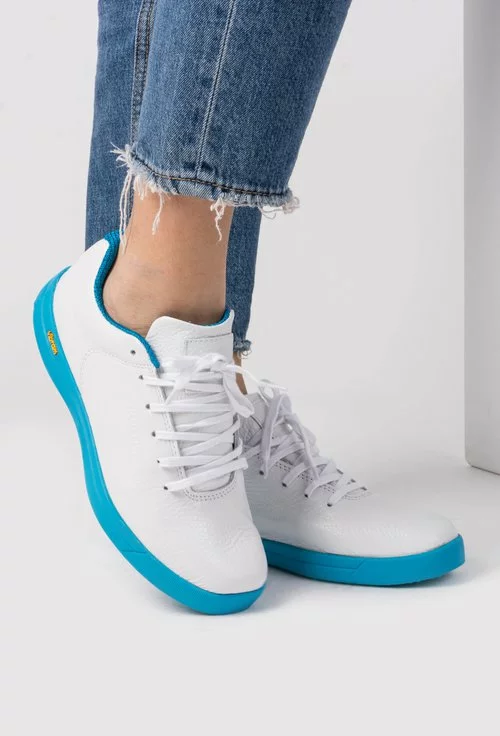 Sneakers alb cu albastru din piele naturala Gwen