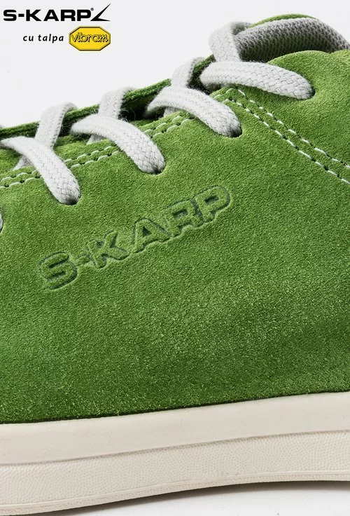 Sneakersi verzi din piele naturala Ruth