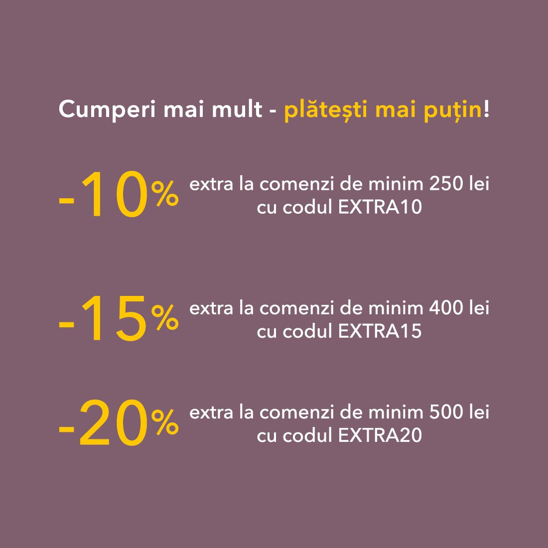 Cumperi mai mult - Plătești mai puțin