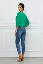 Bluza Adina verde cu volan pe bust