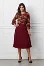 Bluza Adriana bordo cu imprimeu bej