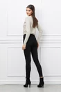 Bluza Alina bej din tricot cu nasturi pe bust