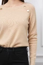 Bluza Alina ivory din tricot cu nasturi pe bust
