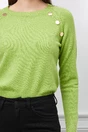 Bluza Alina lime din tricot cu nasturi pe bust