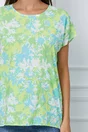 Bluza Alis verde crud cu imprimeuri florale