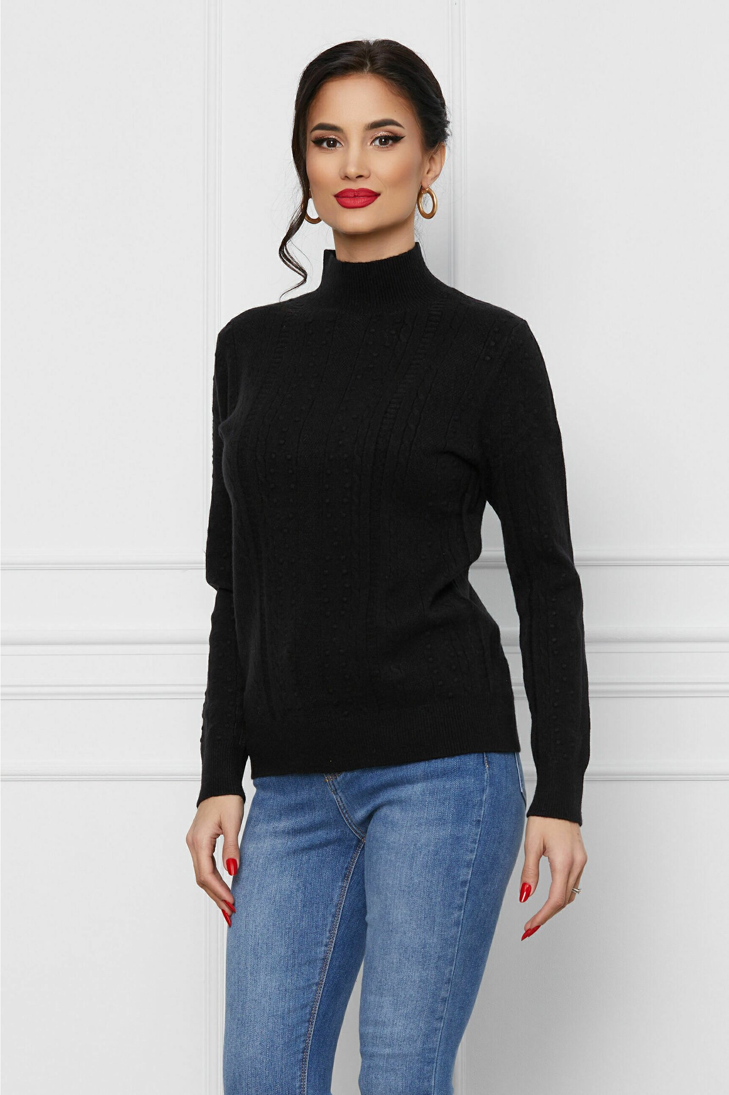 Bluza Anca neagra cu model in relief