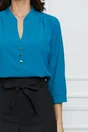 Bluza Aniela albastra cu nasturi la bust