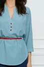 Bluza Aniela bleu cu buline albe