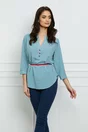 Bluza Aniela bleu cu buline albe