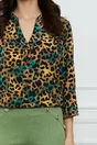 Bluza Aniela cu animal print verde