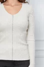 Bluza Carina ivory din tricot cu strasuri