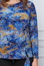 Bluza Carla albastru cu imprimeu caramiziu