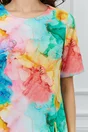 Bluza Carla multicolora cu imprimeu watercolor