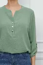 Bluza Caterina kaki cu maneci scurte prinse cu nasturi