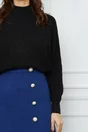 Bluza Darina neagra din tricot cu model pe maneci