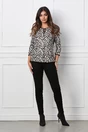 Bluza Diana neagra cu imprimeuri albe