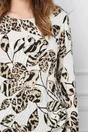 Bluza Doina ivory cu animal print