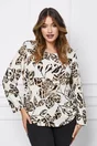 Bluza Doina ivory cu animal print