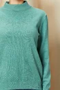 Bluza Dorina verde cu broderie si strasuri