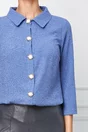 Bluza Dy Fashion albastru petrol cu nasturi perlati