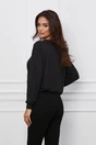 Bluza Dy Fashion neagra din tricot cu dantela la decolteu